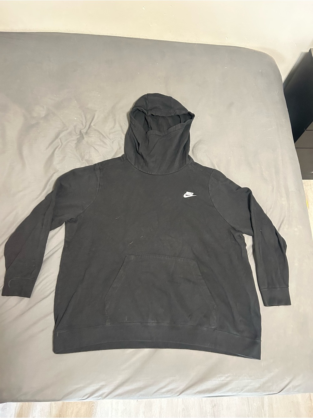 Nike Black Men's Hoodie with White Swoosh
